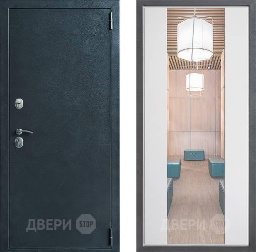 Дверь Дверной континент ДК-70 Дизайн ФЛЗ-1 Зеркало Белый софт в Егорьевске