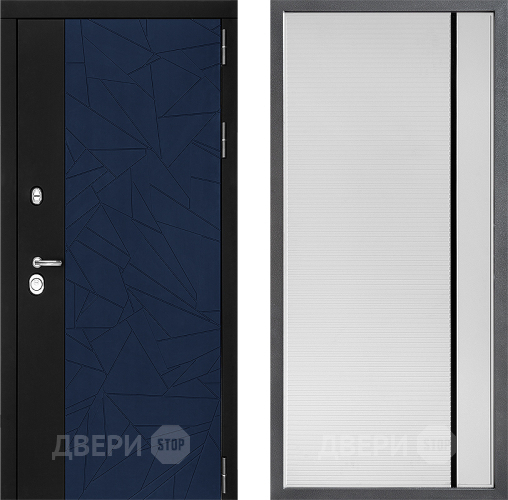 Входная металлическая Дверь Дверной континент ДК-9 ФЛ-757 Черное Стекло Софт милк в Егорьевске