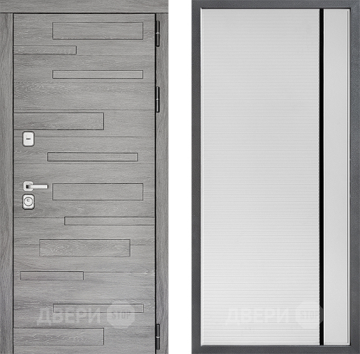 Входная металлическая Дверь Дверной континент ДК-10 ФЛ-757 Черное Стекло Софт милк в Егорьевске