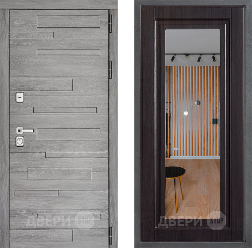 Входная металлическая Дверь Дверной континент ДК-10 ФЛЗ Зеркало Венге в Егорьевске