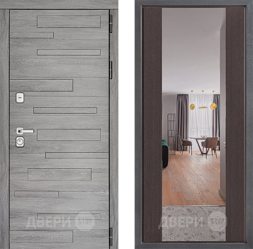 Входная металлическая Дверь Дверной континент ДК-10 ФЛЗ-1 Зеркало Венге в Егорьевске