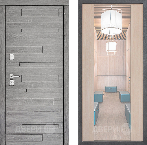 Входная металлическая Дверь Дверной континент ДК-10 ФЛЗ-1 Зеркало Капучино в Егорьевске