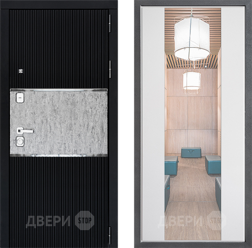 Входная металлическая Дверь Дверной континент ДК-13 ФЛЗ-1 Зеркало Белый софт в Егорьевске