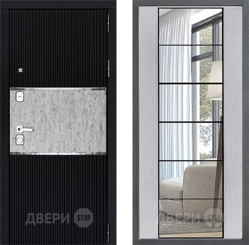 Дверь Дверной континент ДК-13 ФЛЗ-2 Зеркало Бетон светлый в Егорьевске