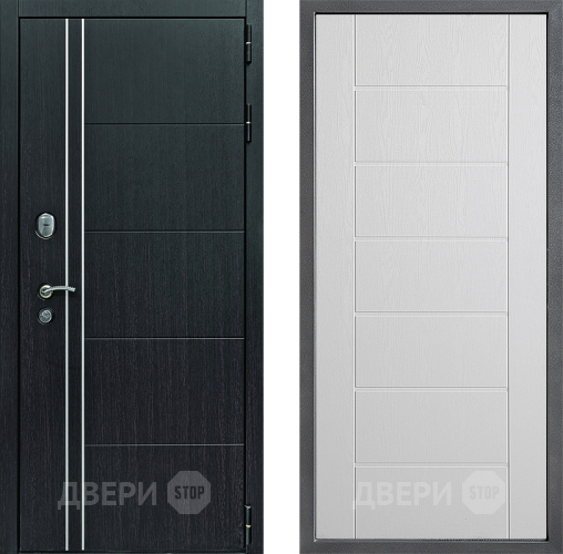 Входная металлическая Дверь Дверной континент Теплолюкс Дизайн ФЛ-Лайн Белое дерево в Егорьевске