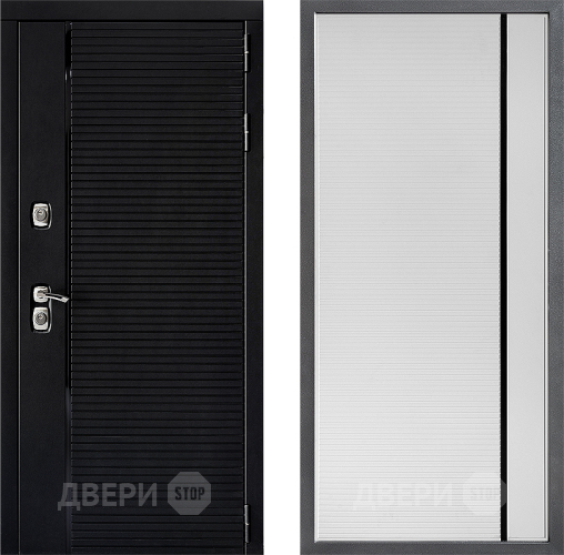 Входная металлическая Дверь Дверной континент ДК-1 ФЛ-757 Черное Стекло Софт милк в Егорьевске