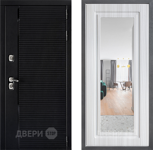 Входная металлическая Дверь Дверной континент ДК-1 ФЛЗ Зеркало Сандал белый в Егорьевске