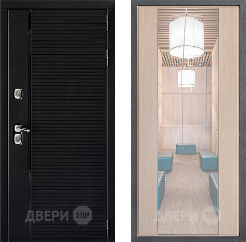 Входная металлическая Дверь Дверной континент ДК-1 ФЛЗ-1 Зеркало Капучино в Егорьевске