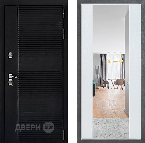 Дверь Дверной континент ДК-1 ФЛЗ-1 Зеркало Белое дерево в Егорьевске