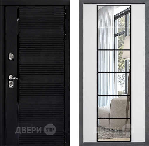 Входная металлическая Дверь Дверной континент ДК-1 ФЛЗ-2 Зеркало Белый софт в Егорьевске