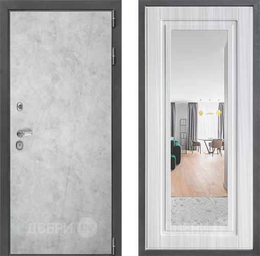 Дверь Дверной континент ДК-3/743 ФЛЗ Зеркало Сандал белый в Егорьевске