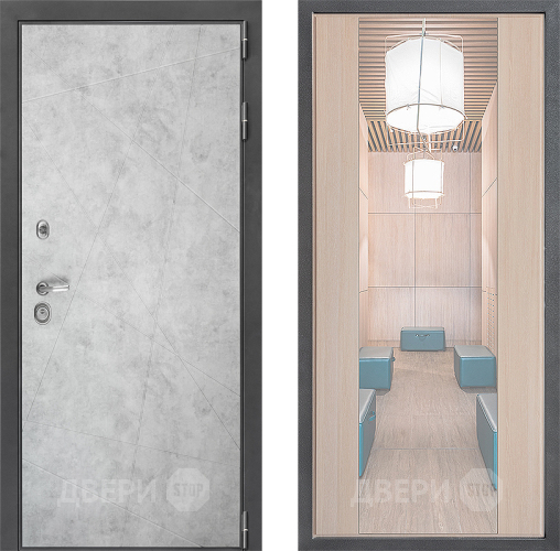 Входная металлическая Дверь Дверной континент ДК-3/743 ФЛЗ-1 Зеркало Капучино в Егорьевске