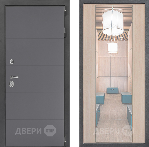 Дверь Дверной континент ДК-3/649 ФЛЗ-1 Зеркало Капучино в Егорьевске