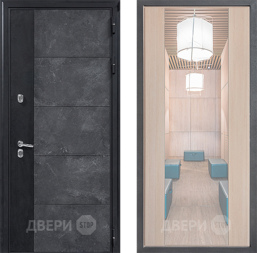 Дверь Дверной континент ДК-15 Бетон ТЕРМО ФЛЗ-1 Зеркало Капучино в Егорьевске