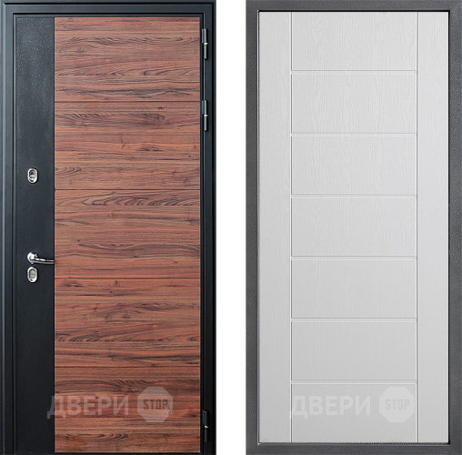 Входная металлическая Дверь Дверной континент ДК-15 Красное Дерево ТЕРМО ФЛ-Лайн Белое дерево в Егорьевске