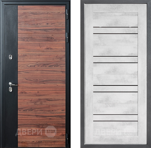Входная металлическая Дверь Дверной континент ДК-15 Красное Дерево ТЕРМО ФЛ-49 Бетон снежный в Егорьевске