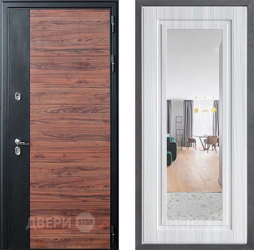 Дверь Дверной континент ДК-15 Красное Дерево ТЕРМО ФЛЗ Зеркало Сандал белый в Егорьевске