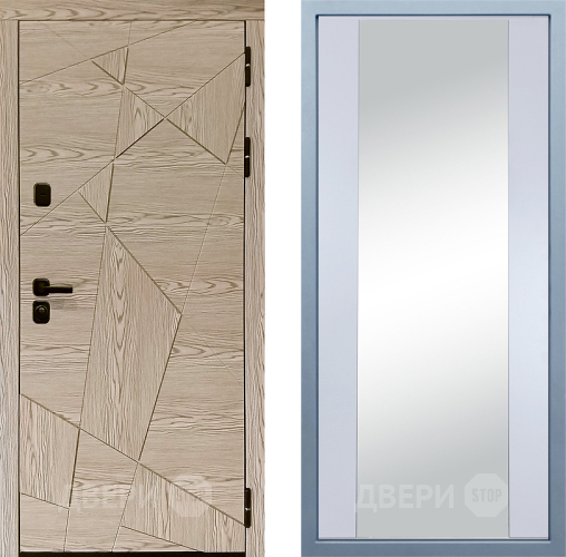 Входная металлическая Дверь Дива МД-97/1 Д-15 Зеркало Белый в Егорьевске