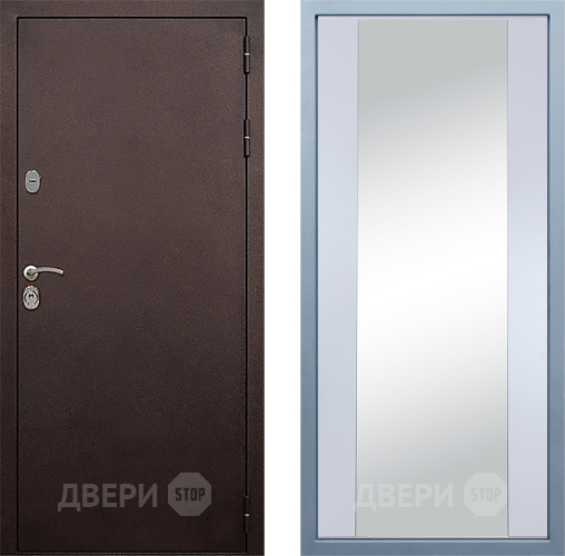Входная металлическая Дверь Дива МД-40 Медь Д-15 Зеркало Белый в Егорьевске