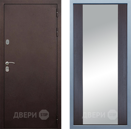 Входная металлическая Дверь Дива МД-40 Медь Д-15 Зеркало Венге в Егорьевске