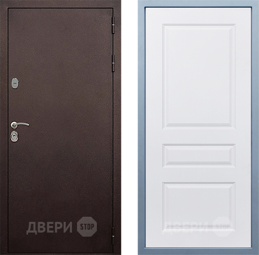 Входная металлическая Дверь Дива МД-40 Медь Д-13 Белый в Егорьевске