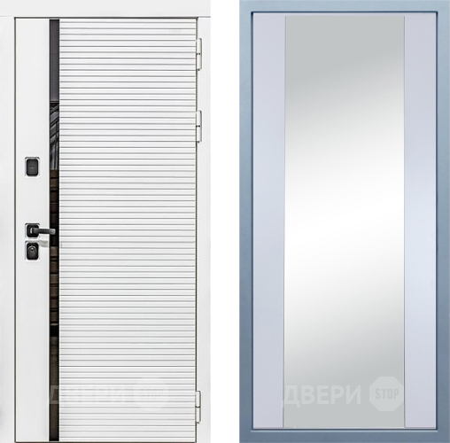 Входная металлическая Дверь Дива МХ-45 Белая STR Д-15 Зеркало Белый в Егорьевске