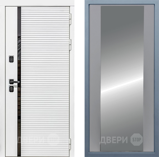 Входная металлическая Дверь Дива МХ-45 Белая STR Д-15 Зеркало Силк Маус в Егорьевске
