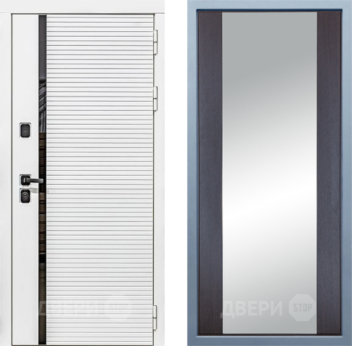 Входная металлическая Дверь Дива МХ-45 Белая STR Д-15 Зеркало Венге в Егорьевске