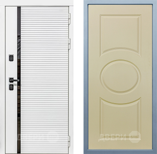 Входная металлическая Дверь Дива МХ-45 Белая STR Д-8 Шампань в Егорьевске
