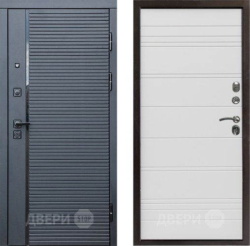 Входная металлическая Дверь Престиж Черная Линия Line Белый в Егорьевске