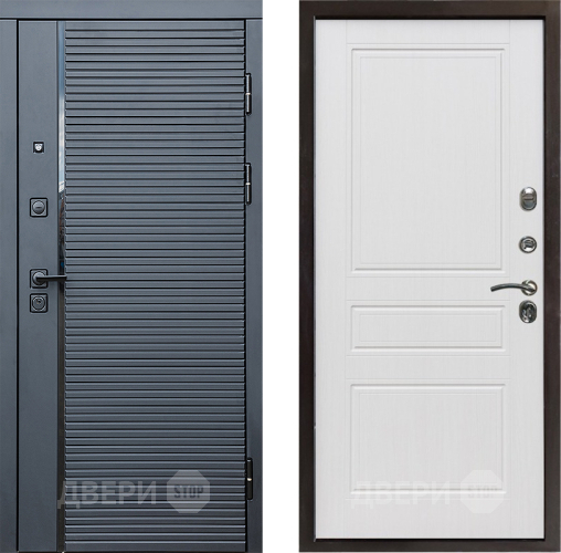 Входная металлическая Дверь Престиж Черная Линия Классика Белое дерево в Егорьевске