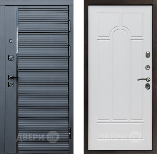 Дверь Престиж Черная Линия Арка Белое дерево в Егорьевске