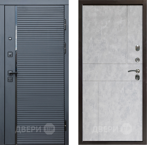 Дверь Престиж Черная Линия Горизонт Бетон светлый в Егорьевске