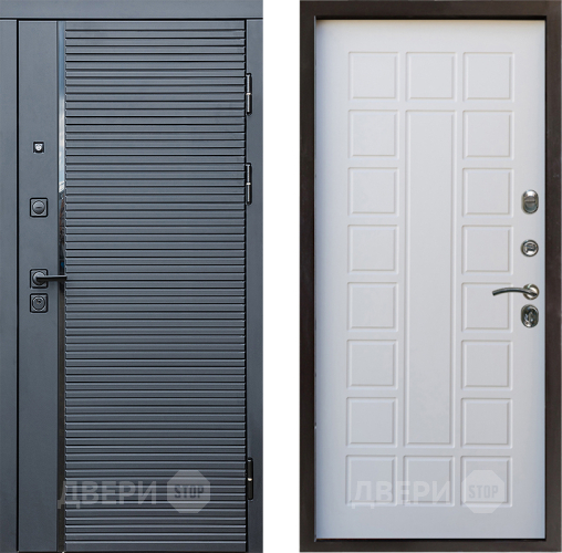 Входная металлическая Дверь Престиж Черная Линия Престиж Белое дерево в Егорьевске