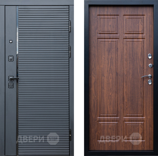 Входная металлическая Дверь Престиж Черная Линия Премиум Орех темный в Егорьевске