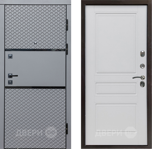 Входная металлическая Дверь Престиж Ромб Классика Белый матовый в Егорьевске