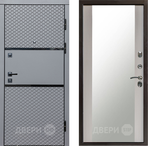 Входная металлическая Дверь Престиж Ромб Зеркало Лиственница белая в Егорьевске