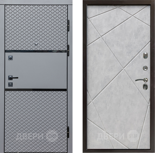 Входная металлическая Дверь Престиж Ромб Лучи Бетон светлый в Егорьевске