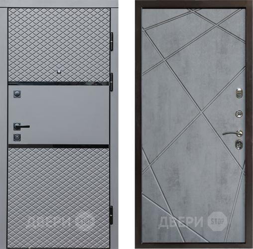 Входная металлическая Дверь Престиж Ромб Лучи Бетон темный в Егорьевске