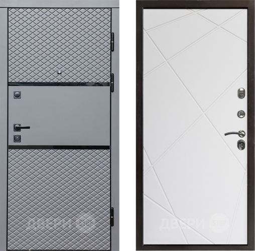 Входная металлическая Дверь Престиж Ромб Лучи Бетон белый в Егорьевске