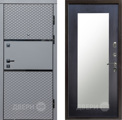 Входная металлическая Дверь Престиж Ромб Зеркло Пастораль Венге в Егорьевске