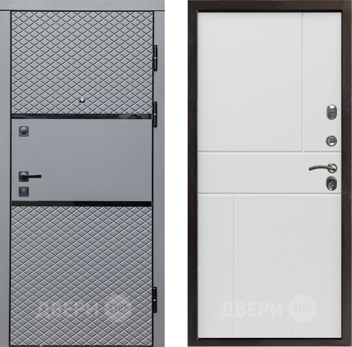 Входная металлическая Дверь Престиж Ромб Горизонт Бетон белый в Егорьевске
