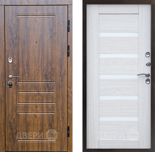 Входная металлическая Дверь Престиж Классика Дуб Царга Лиственница белая в Егорьевске
