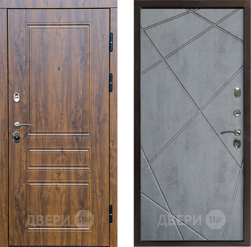 Входная металлическая Дверь Престиж Классика Дуб Лучи Бетон темный в Егорьевске