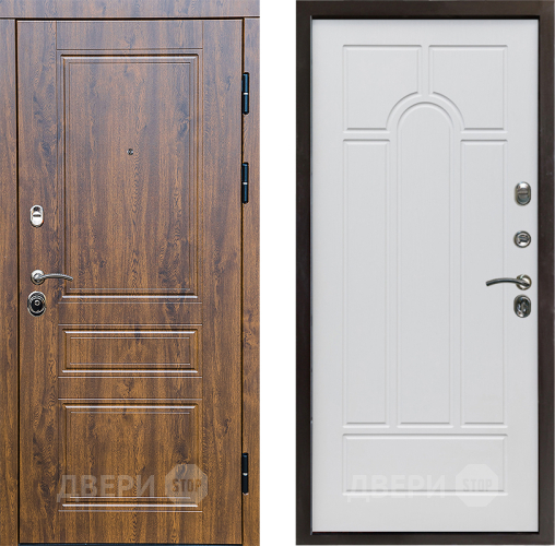 Входная металлическая Дверь Престиж Классика Дуб Арка Белое дерево в Егорьевске