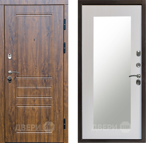 Входная металлическая Дверь Престиж Классика Дуб Зеркло Пастораль Лиственница белая в Егорьевске