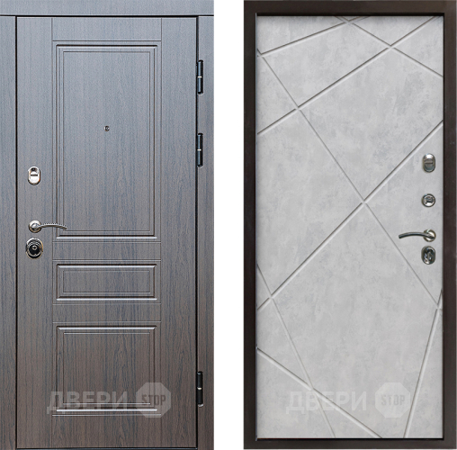 Входная металлическая Дверь Престиж Классика Венге Лучи Бетон светлый в Егорьевске