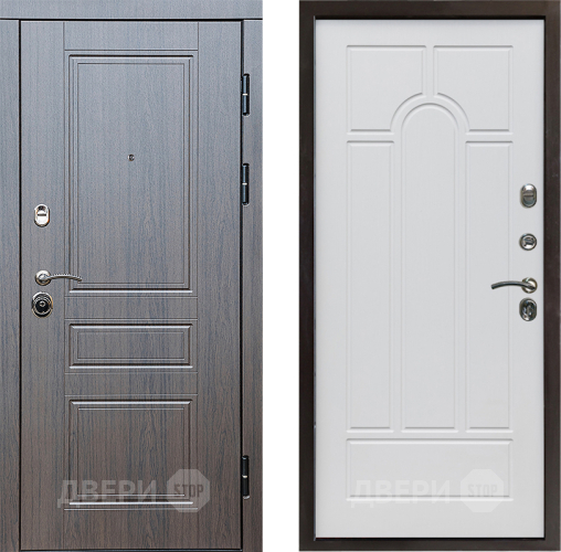 Входная металлическая Дверь Престиж Классика Венге Арка Белое дерево в Егорьевске