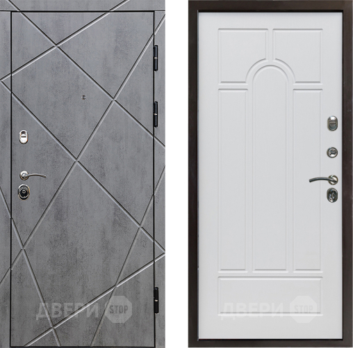 Входная металлическая Дверь Престиж Лучи Арка Белое дерево в Егорьевске