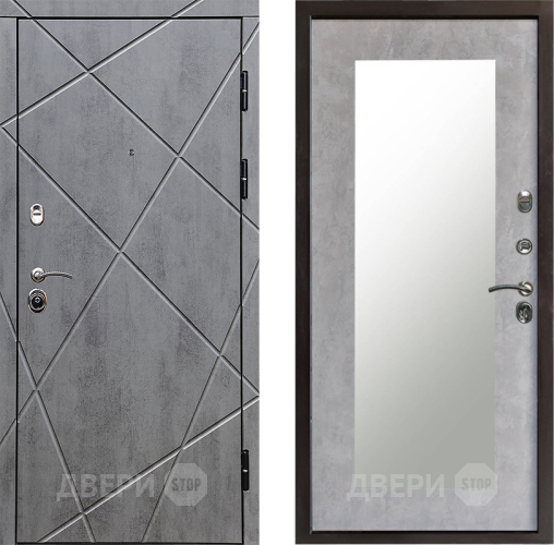 Дверь Престиж Лучи Зеркло Пастораль Бетон светлый в Егорьевске